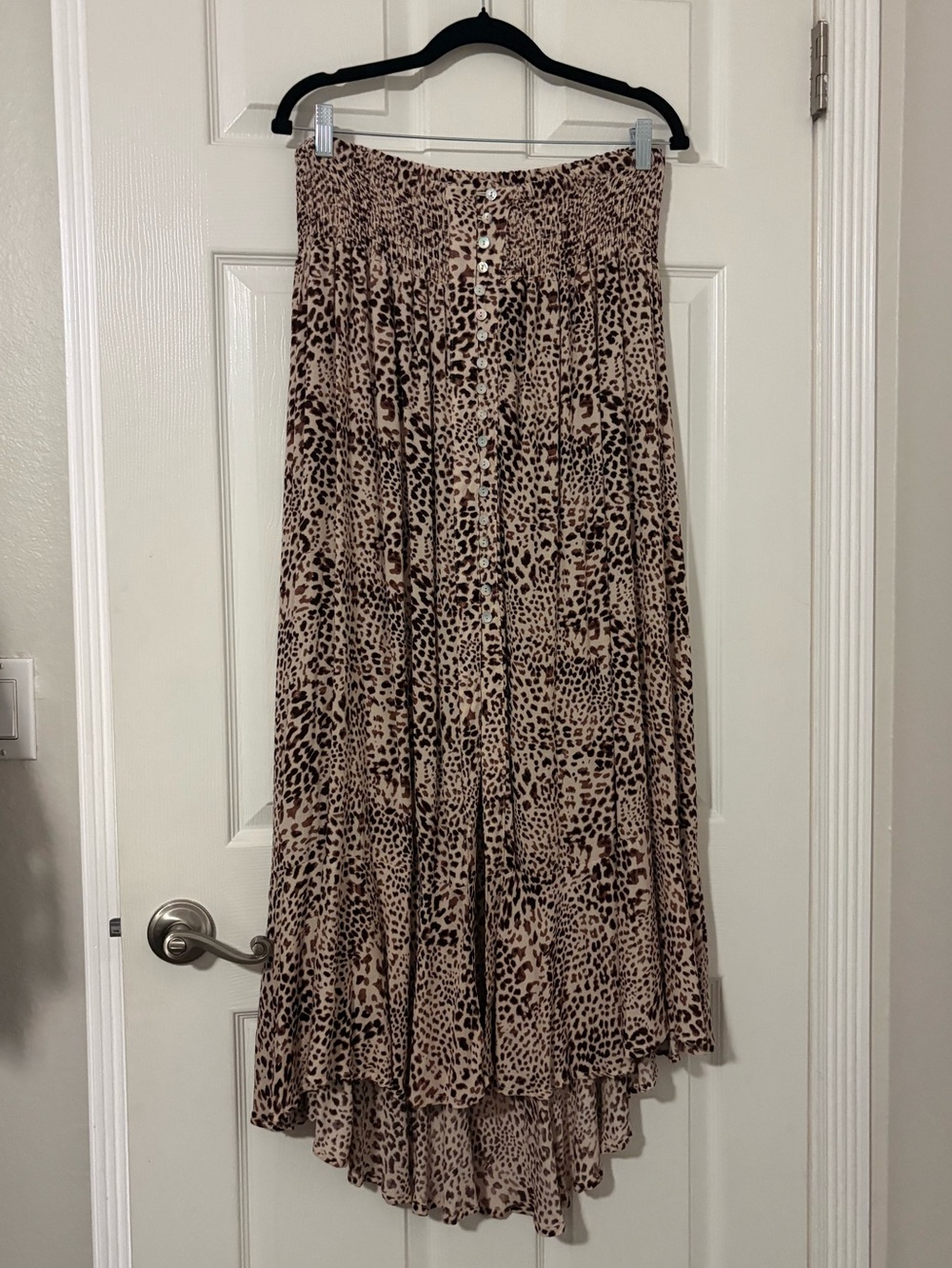 Rachel Zoe Leopard Print Maxi high low skirt - Neutral Brown